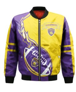 Western Illinois Leathernecks Bomber Jacket 3D Printed Flame Ball Pattern - livanniespoon Store