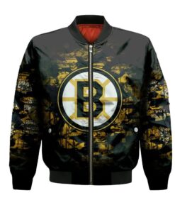 Boston Bruins Bomber Jacket 3D Printed Camouflage Vintage - livanniespoon Store