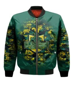 Clarkson Golden Knights Bomber Jacket 3D Printed Camouflage Vintage - livanniespoon Store