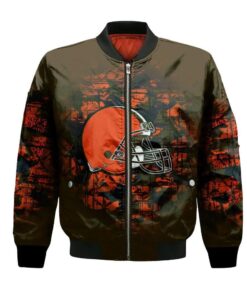 Cleveland Browns Bomber Jacket 3D Printed Camouflage Vintage - livanniespoon Store