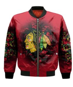 Chicago Blackhawks Bomber Jacket 3D Printed Camouflage Vintage - livanniespoon Store