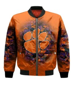 Clemson Tigers Bomber Jacket 3D Printed Camouflage Vintage - livanniespoon Store