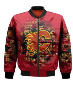 Calgary Flames Bomber Jacket 3D Printed Camouflage Vintage - livanniespoon Store