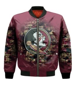 Florida State Seminoles Bomber Jacket 3D Printed Camouflage Vintage - livanniespoon Store
