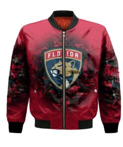 Florida Panthers Bomber Jacket 3D Printed Camouflage Vintage - livanniespoon Store