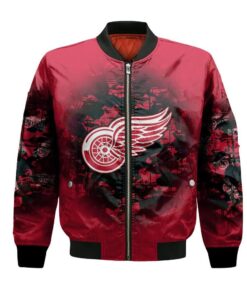 Detroit Red Wings Bomber Jacket 3D Printed Camouflage Vintage - livanniespoon Store