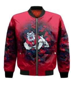 Fresno State Bulldogs Bomber Jacket 3D Printed Camouflage Vintage - livanniespoon Store