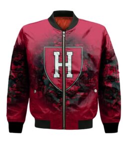 Harvard Crimson Bomber Jacket 3D Printed Camouflage Vintage - livanniespoon Store