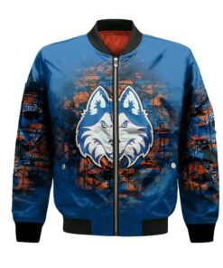 Houston Baptist Huskies Bomber Jacket 3D Printed Camouflage Vintage - livanniespoon Store
