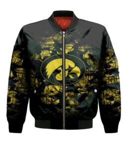 Iowa Hawkeyes Bomber Jacket 3D Printed Camouflage Vintage - livanniespoon Store