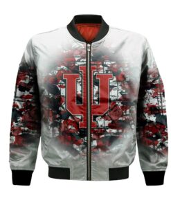 Indiana Hoosiers Bomber Jacket 3D Printed Camouflage Vintage - livanniespoon Store