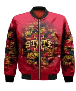 Iowa State Cyclones Bomber Jacket 3D Printed Camouflage Vintage - livanniespoon Store