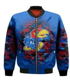 Kansas Jayhawks Bomber Jacket 3D Printed Camouflage Vintage - livanniespoon Store