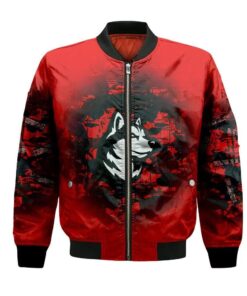 Northeastern Huskies Bomber Jacket 3D Printed Camouflage Vintage - livanniespoon Store