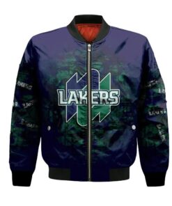 Nipissing Lakers Bomber Jacket 3D Printed Camouflage Vintage - livanniespoon Store