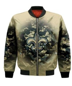 New Orleans Saints Bomber Jacket 3D Printed Camouflage Vintage - livanniespoon Store