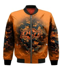 Oklahoma State Cowboys Bomber Jacket 3D Printed Camouflage Vintage - livanniespoon Store