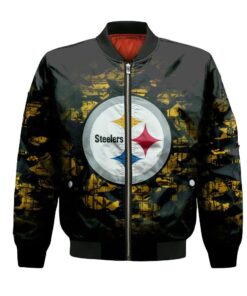 Pittsburgh Steelers Bomber Jacket 3D Printed Camouflage Vintage - livanniespoon Store