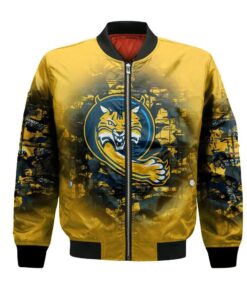 Quinnipiac Bobcats Bomber Jacket 3D Printed Camouflage Vintage - livanniespoon Store