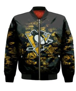 Pittsburgh Penguins Bomber Jacket 3D Printed Camouflage Vintage - livanniespoon Store