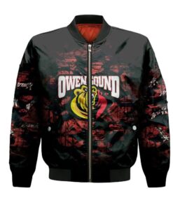 Owen Sound Attack Bomber Jacket 3D Printed Camouflage Vintage - livanniespoon Store