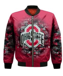 Ohio State Buckeyes Bomber Jacket 3D Printed Camouflage Vintage - livanniespoon Store