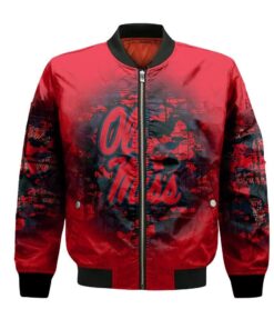 Ole Miss Rebels Bomber Jacket 3D Printed Camouflage Vintage - livanniespoon Store