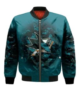 San Jose Sharks Bomber Jacket 3D Printed Camouflage Vintage - livanniespoon Store