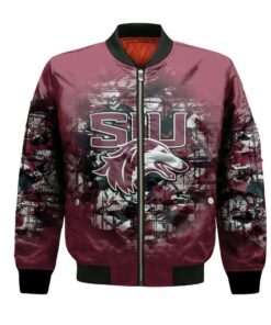 Southern Illinois Salukis Bomber Jacket 3D Printed Camouflage Vintage - livanniespoon Store