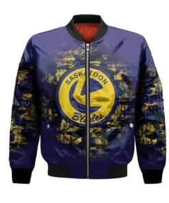 Saskatoon Blades Bomber Jacket 3D Printed Camouflage Vintage - livanniespoon Store