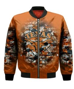 Texas Longhorns Bomber Jacket 3D Printed Camouflage Vintage - livanniespoon Store