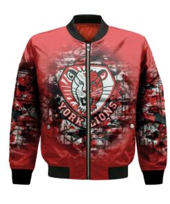 York Lions Bomber Jacket 3D Printed Camouflage Vintage - livanniespoon Store