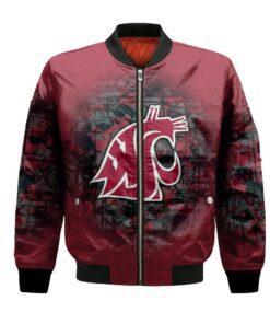 Washington State Cougars Bomber Jacket 3D Printed Camouflage Vintage - livanniespoon Store