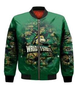 Wright State Raiders Bomber Jacket 3D Printed Camouflage Vintage - livanniespoon Store