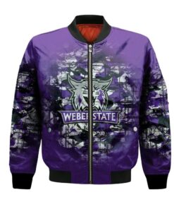 Weber State Wildcats Bomber Jacket 3D Printed Camouflage Vintage - livanniespoon Store