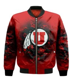 Utah Utes Bomber Jacket 3D Printed Camouflage Vintage - livanniespoon Store