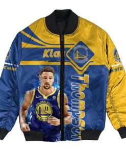Klay Thompson Blue Power Bomber Jacket 3D Printed - livanniespoon Store