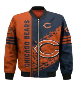 Chicago Bears Bomber Jacket 3D Printed Logo Pattern In Team Colours - livanniespoon Store