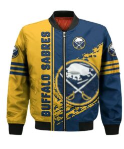 Buffalo Sabres Bomber Jacket 3D Printed Logo Pattern In Team Colours - livanniespoon Store