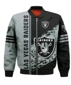 Las Vegas Raiders Bomber Jacket 3D Printed Logo Pattern In Team Colours - livanniespoon Store