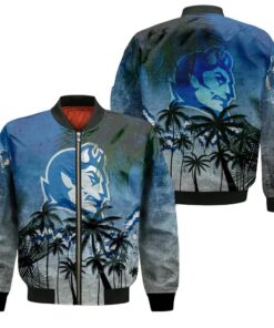 Central Connecticut Blue Devils Bomber Jacket 3D Printed Coconut Tree Tropical Grunge - livanniespoon Store