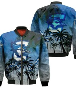 Creighton Bluejays Bomber Jacket 3D Printed Coconut Tree Tropical Grunge - livanniespoon Store