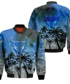 Buffalo Bulls Bomber Jacket 3D Printed Coconut Tree Tropical Grunge - livanniespoon Store