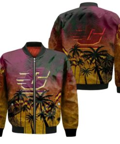 Central Michigan Chippewas Bomber Jacket 3D Printed Coconut Tree Tropical Grunge - livanniespoon Store