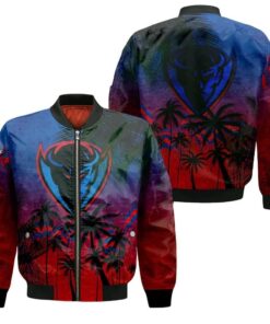 Depaul Blue Demons Bomber Jacket 3D Printed Coconut Tree Tropical Grunge - livanniespoon Store