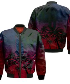 Duquesne Dukes Bomber Jacket 3D Printed Coconut Tree Tropical Grunge - livanniespoon Store