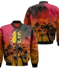 Ferris State Bulldogs Bomber Jacket 3D Printed Coconut Tree Tropical Grunge - livanniespoon Store