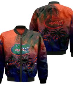 Florida Gators Bomber Jacket 3D Printed Coconut Tree Tropical Grunge - livanniespoon Store
