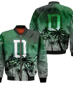 Dartmouth Big Green Bomber Jacket 3D Printed Coconut Tree Tropical Grunge - livanniespoon Store