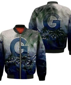 Georgetown Hoyas Bomber Jacket 3D Printed Coconut Tree Tropical Grunge - livanniespoon Store